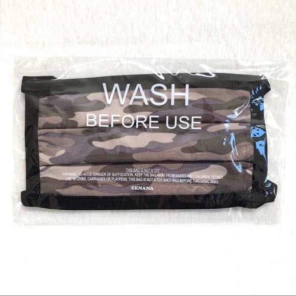 🔴 5 for $10 ONE Zenana Camouflage Print Cotton Face Mask - Picture 4 of 7